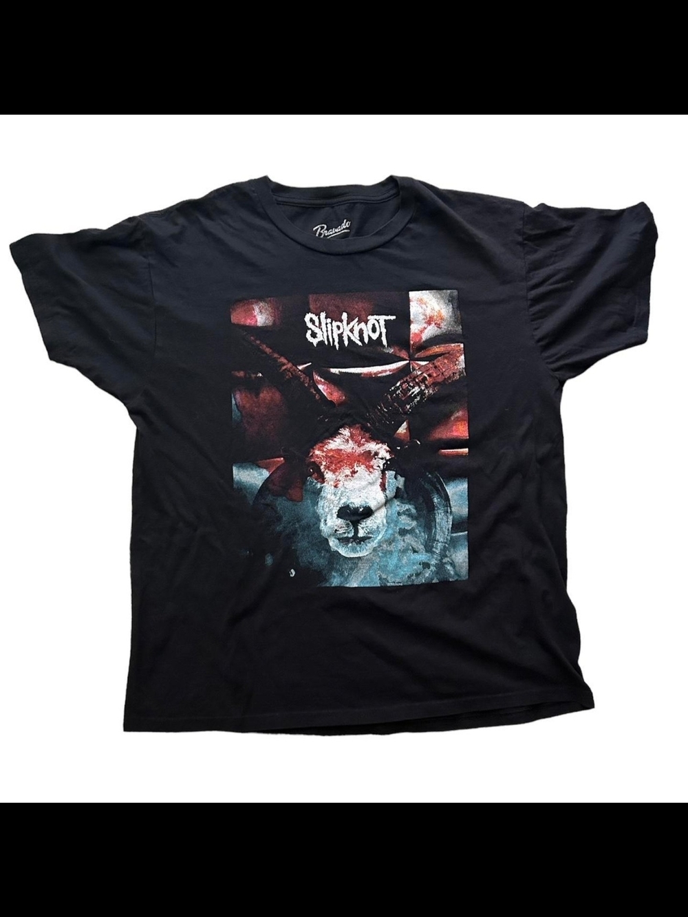 Bravado Black Slipknot Graphic Tee with Red and Blue Artwork